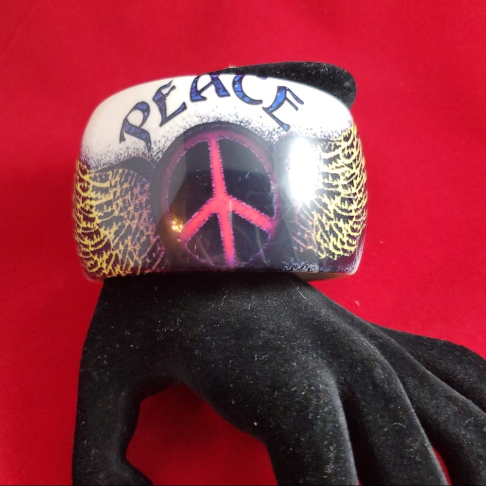 Peace Chunky Bangle Bracelet